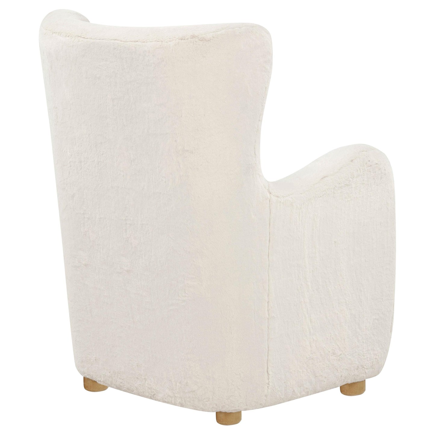  Coaster Furniture Thornton 903175 Faux Fur Upholstered Wingback Lounge Accent Chair - Ivory IMAGE 4