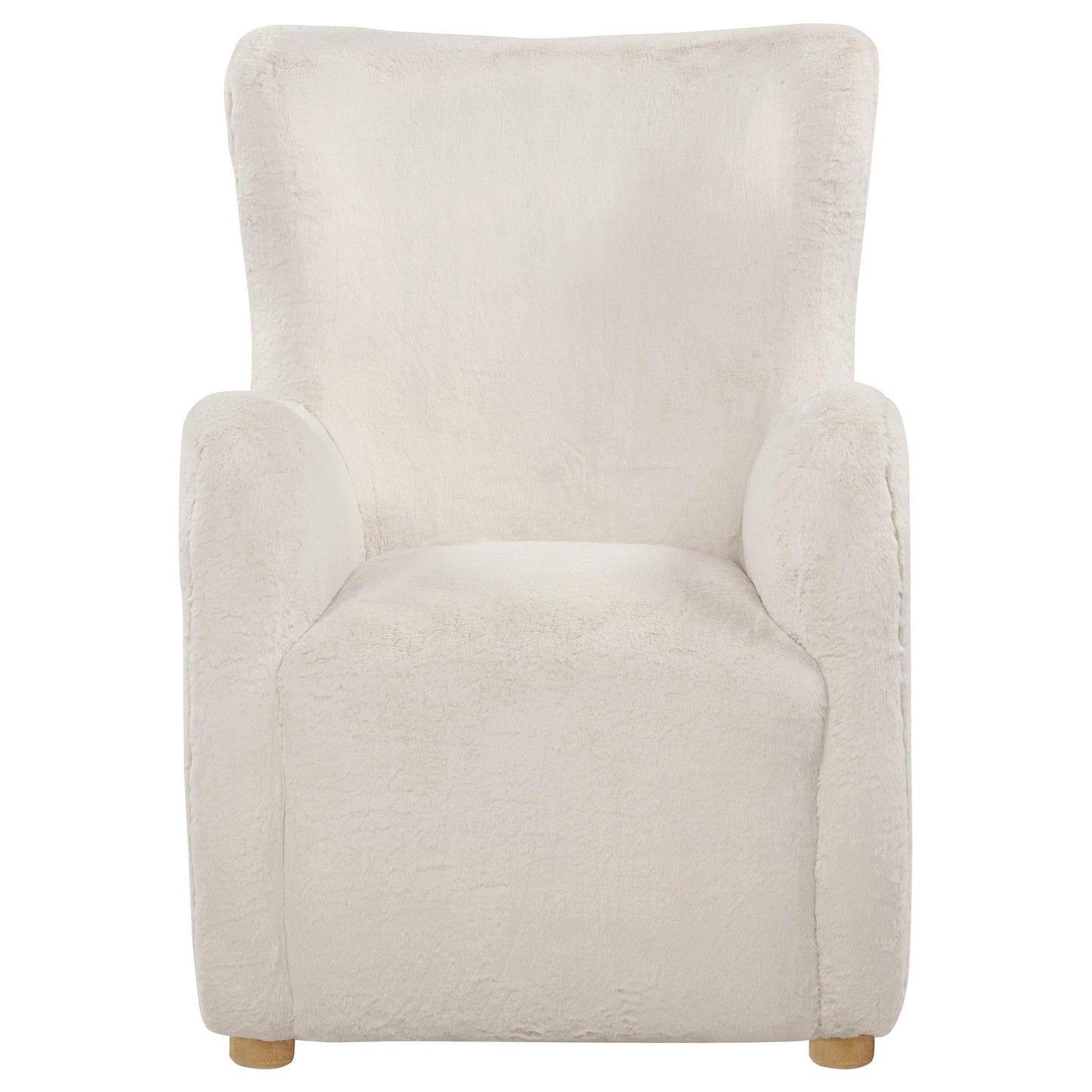 Coaster Furniture Thornton 903175 Faux Fur Upholstered Wingback Lounge Accent Chair - Ivory IMAGE 9