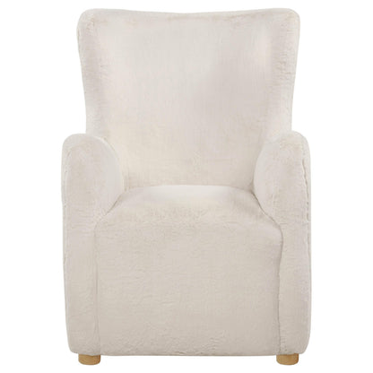  Coaster Furniture Thornton 903175 Faux Fur Upholstered Wingback Lounge Accent Chair - Ivory IMAGE 9