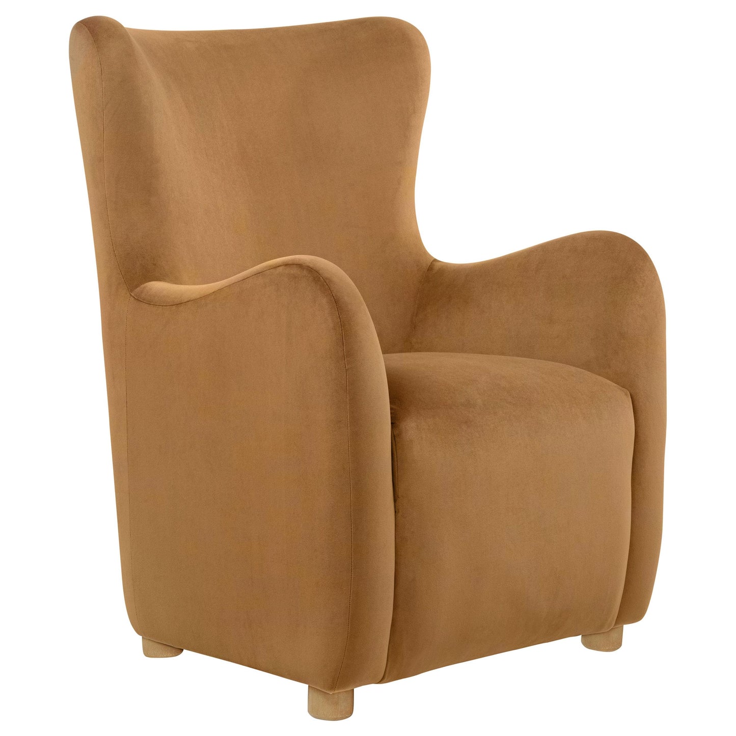  Coaster Furniture Thornton 903176 Velvet Upholstered Wingback Lounge Accent Chair - Cognac IMAGE 3