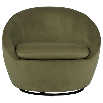  Coaster Furniture Myernick 903229 Velvet Upholstered Swivel Accent Chair - Olive IMAGE 2