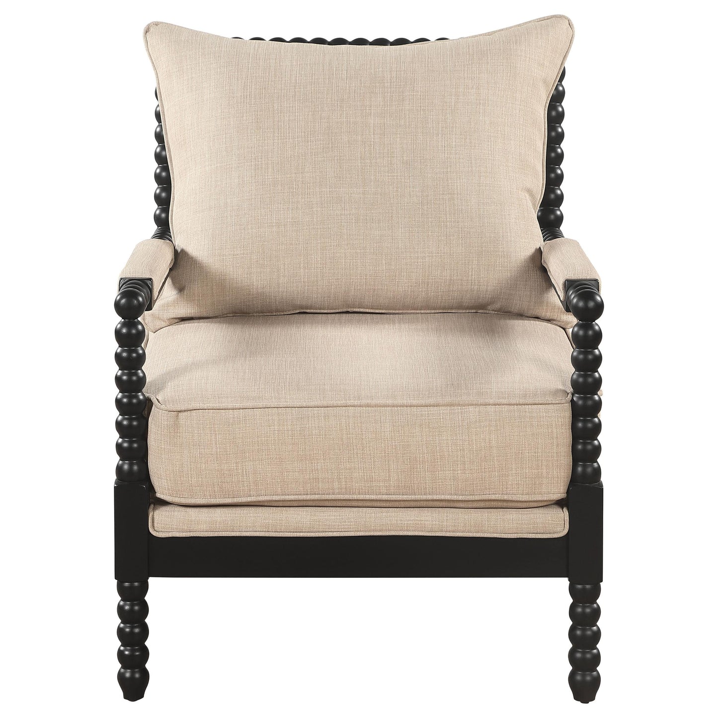  Coaster Furniture Blanchett 903237 Upholstered Bobbin Accent Chair - Beige/Black IMAGE 2