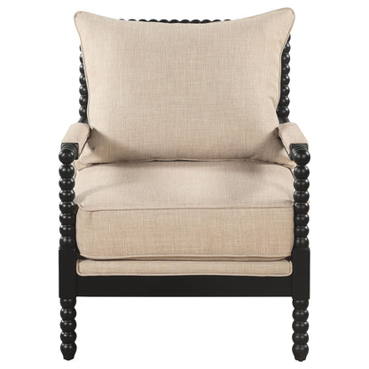  Coaster Furniture Blanchett 903237 Upholstered Bobbin Accent Chair - Beige/Black IMAGE 2