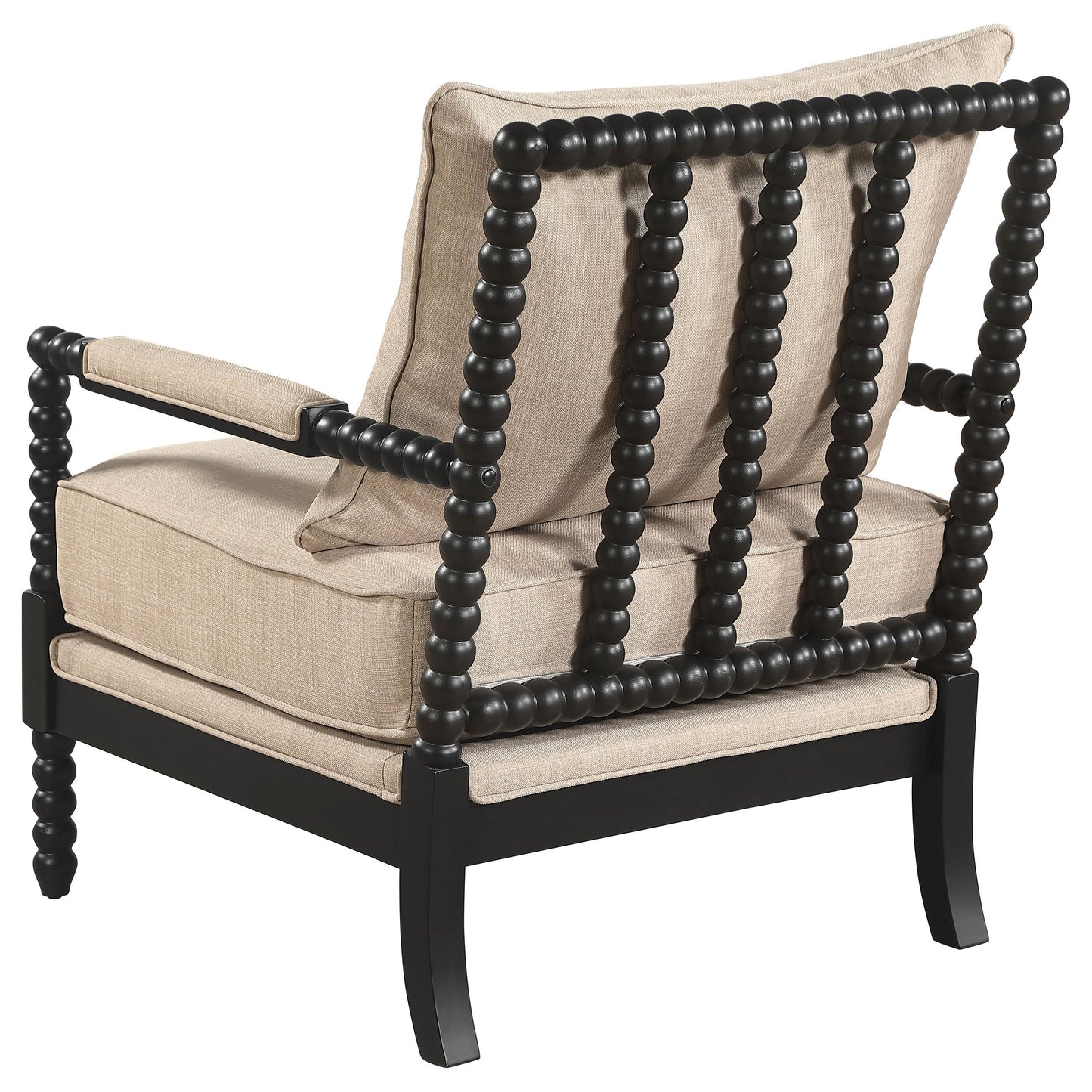  Coaster Furniture Blanchett 903237 Upholstered Bobbin Accent Chair - Beige/Black IMAGE 3
