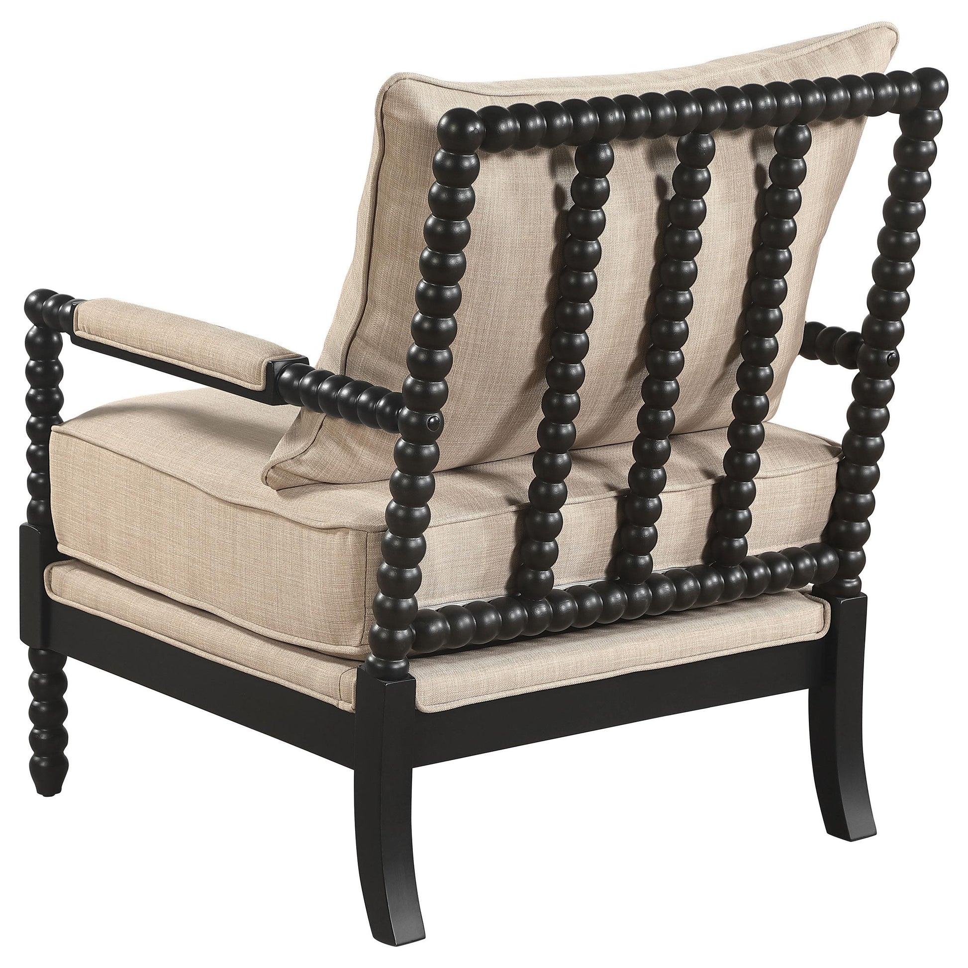 Coaster Furniture Blanchett 903237 Upholstered Bobbin Accent Chair - Beige/Black IMAGE 3