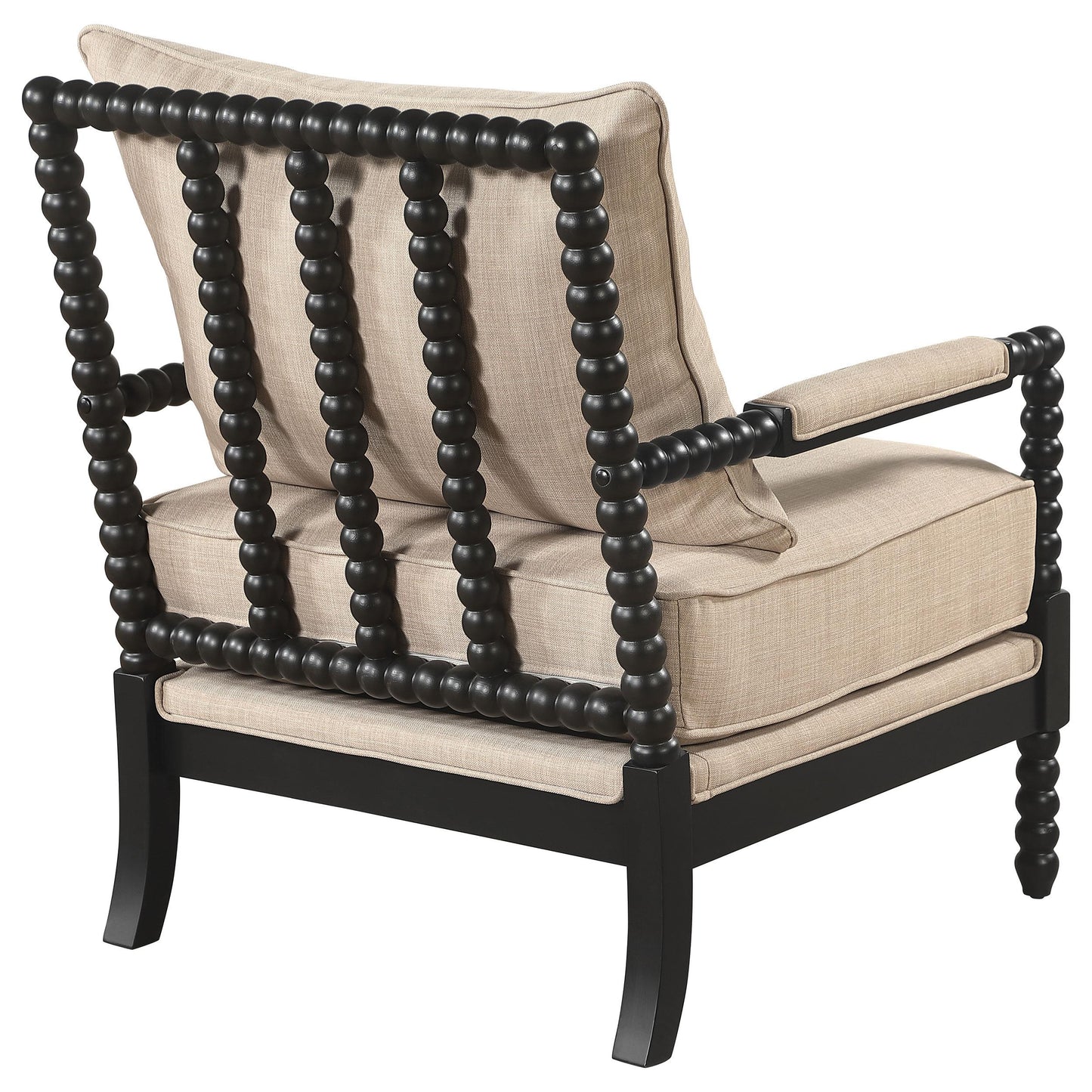  Coaster Furniture Blanchett 903237 Upholstered Bobbin Accent Chair - Beige/Black IMAGE 4