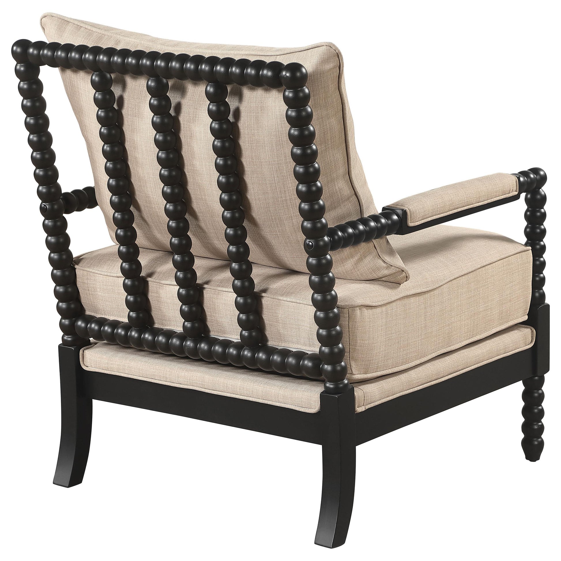  Coaster Furniture Blanchett 903237 Upholstered Bobbin Accent Chair - Beige/Black IMAGE 4