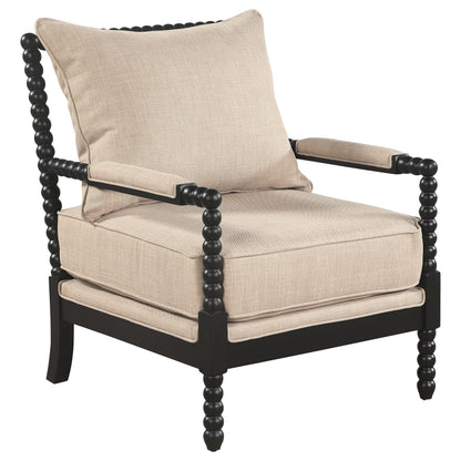  Coaster Furniture Blanchett 903237 Upholstered Bobbin Accent Chair - Beige/Black IMAGE 8