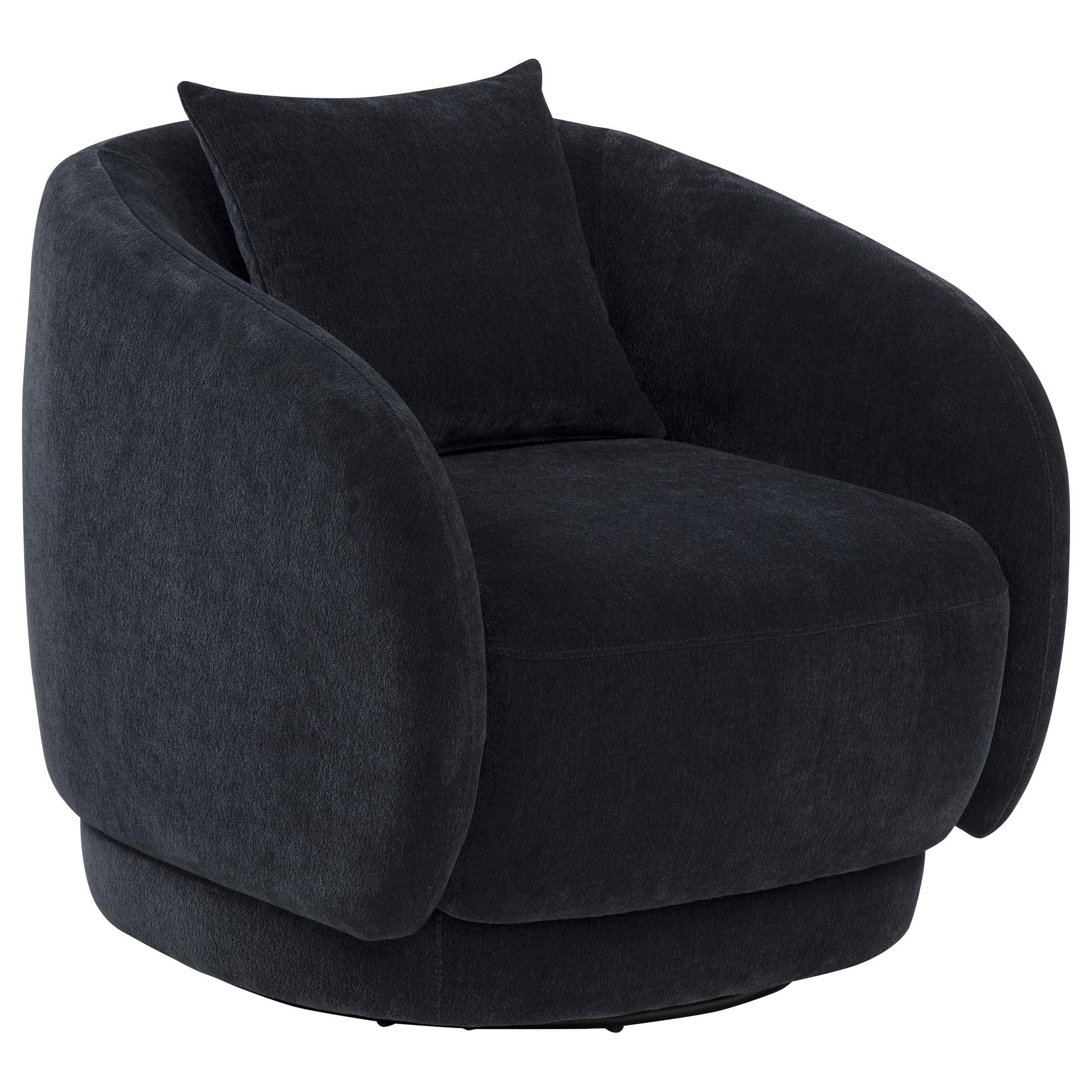  Coaster Furniture Arnaud 903487 Chenille Upholstered Swivel Accent Chair - Navy IMAGE 2