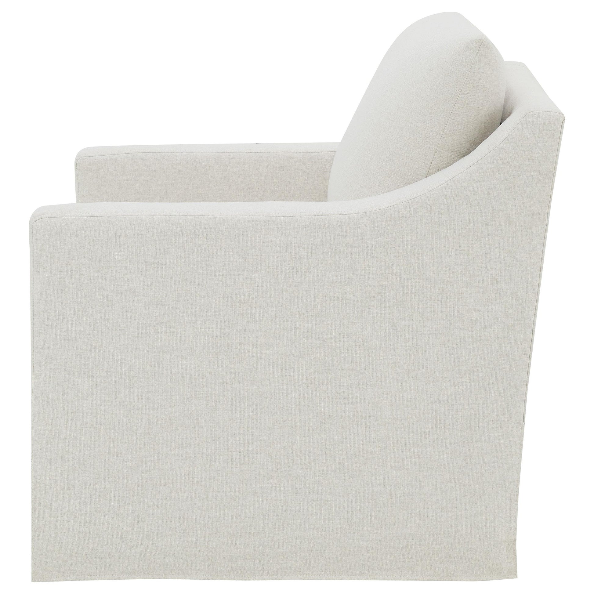  Coaster Furniture Winter 904133 Upholstered Sloped Arm Accent Swivel Chair - Beige IMAGE 4
