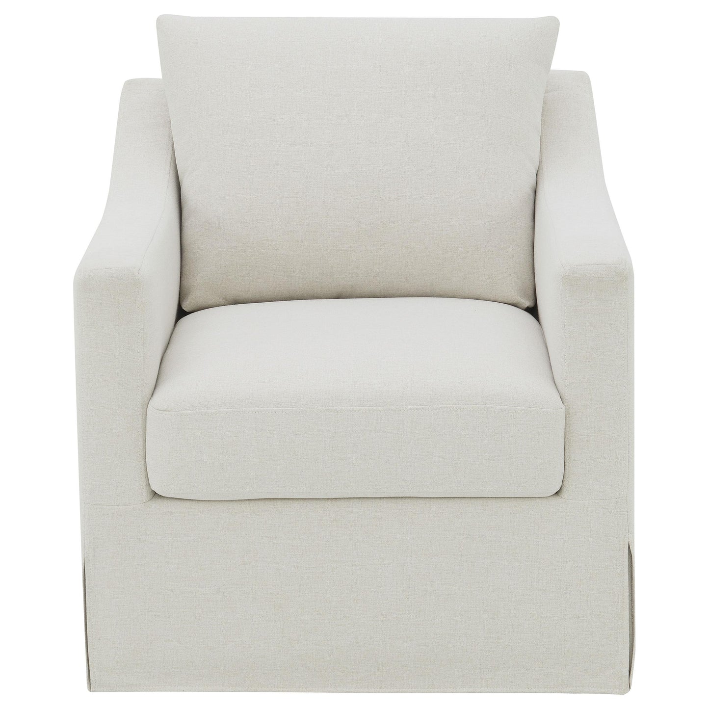  Coaster Furniture Winter 904133 Upholstered Sloped Arm Accent Swivel Chair - Beige IMAGE 6