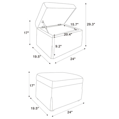  Coaster Furniture Winter 904134 Upholstered Hydraulic Lift Top Storage Ottoman - Beige IMAGE 8