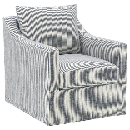  Coaster Furniture Winter 904137 Upholstered Sloped Arm Accent Swivel Chair - Grey IMAGE 1