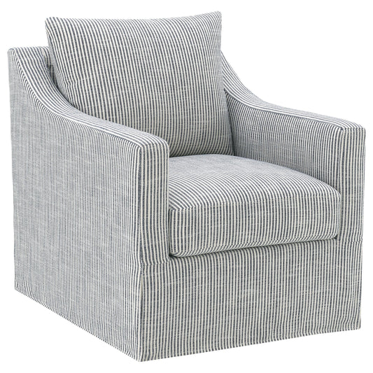  Coaster Furniture Winter 904137 Upholstered Sloped Arm Accent Swivel Chair - Grey IMAGE 1