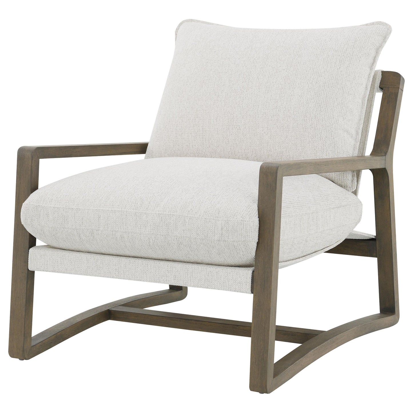  Coaster Furniture Geneva 907509 Boucle Upholstered Wood Arm Accent Chair - Sand IMAGE 11