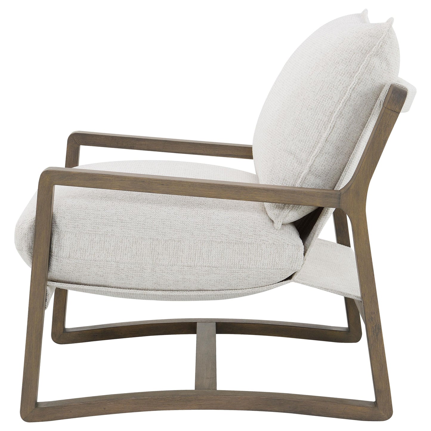  Coaster Furniture Geneva 907509 Boucle Upholstered Wood Arm Accent Chair - Sand IMAGE 3