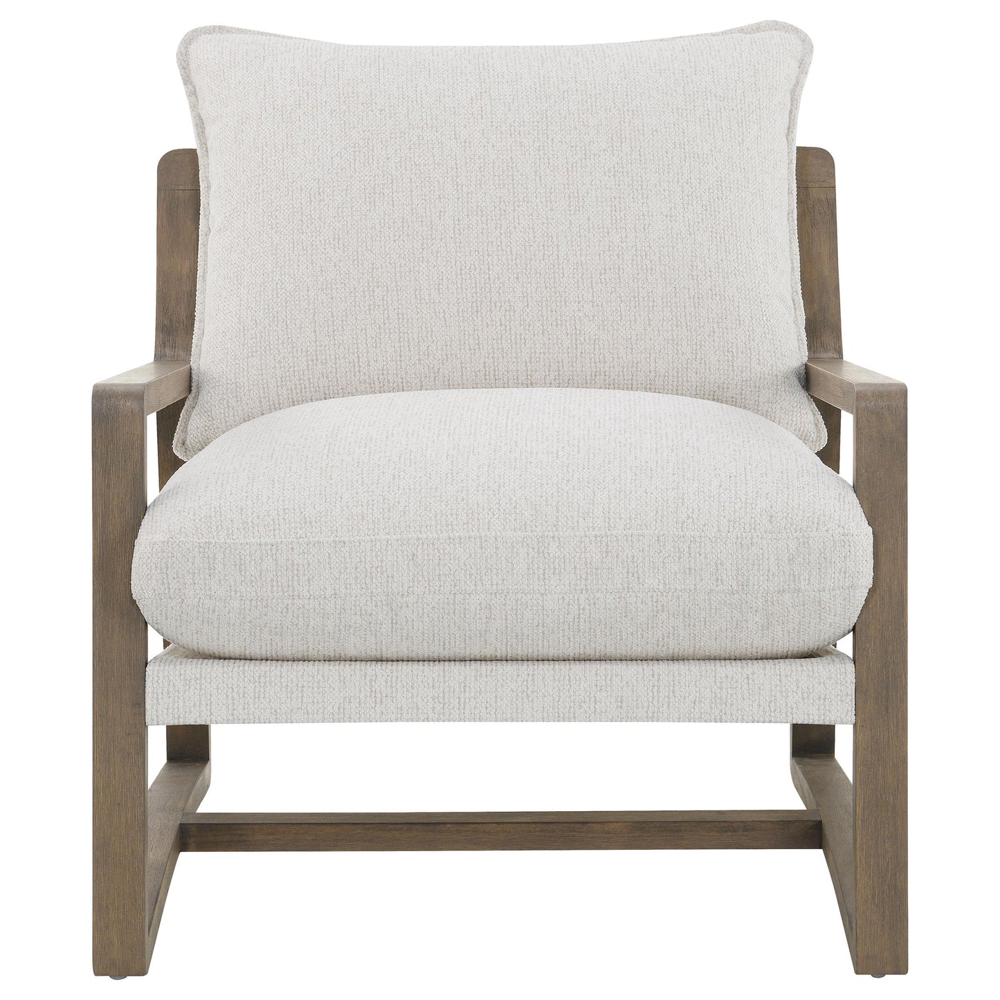  Coaster Furniture Geneva 907509 Boucle Upholstered Wood Arm Accent Chair - Sand IMAGE 8