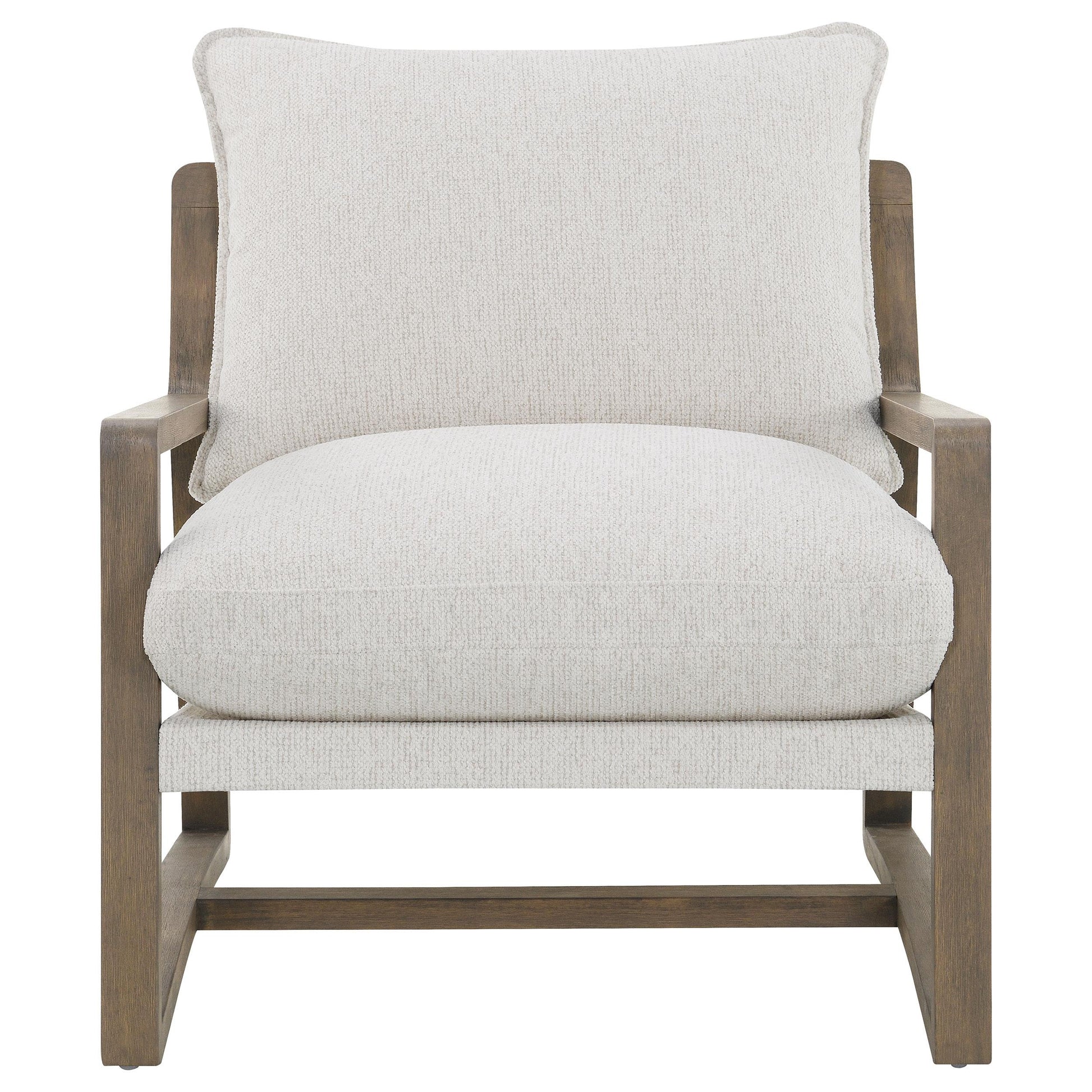  Coaster Furniture Geneva 907509 Boucle Upholstered Wood Arm Accent Chair - Sand IMAGE 8