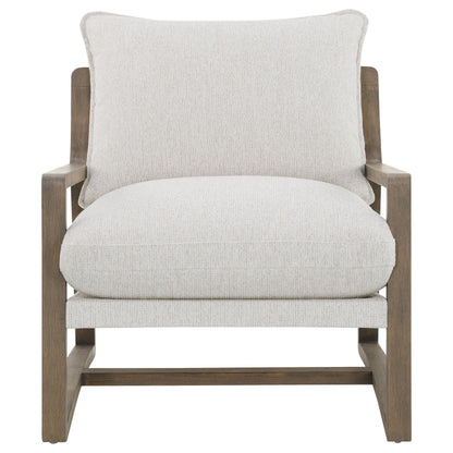  Coaster Furniture Geneva 907509 Boucle Upholstered Wood Arm Accent Chair - Sand IMAGE 8