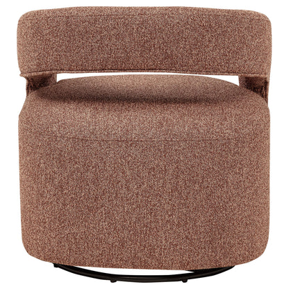  Coaster Furniture Westhill 907539 Boucle Upholstered Swivel Accent Chair - Berry IMAGE 2