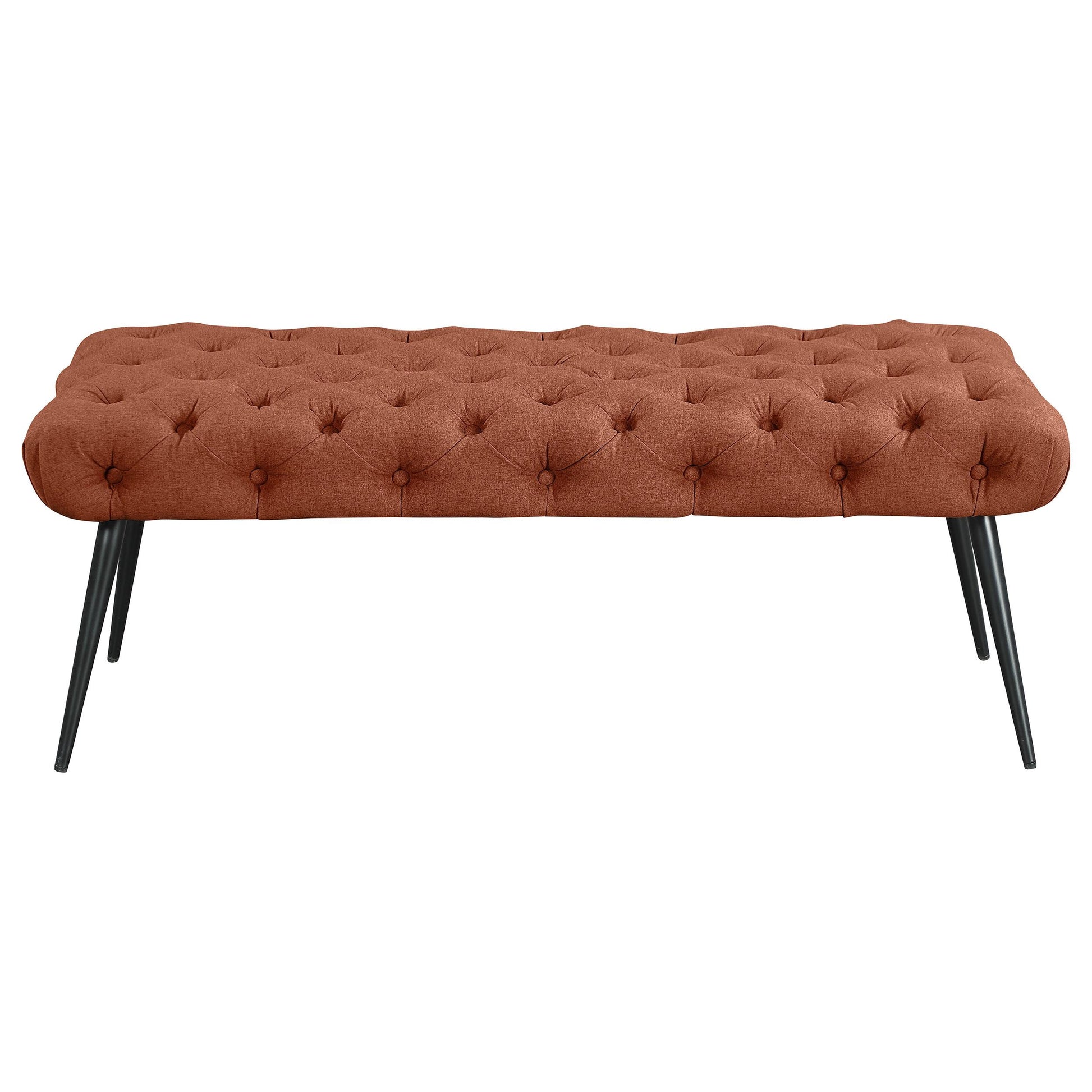  Coaster Furniture Ella 910335 Upholstered Tufted Bench Metal Legs - Rust IMAGE 2