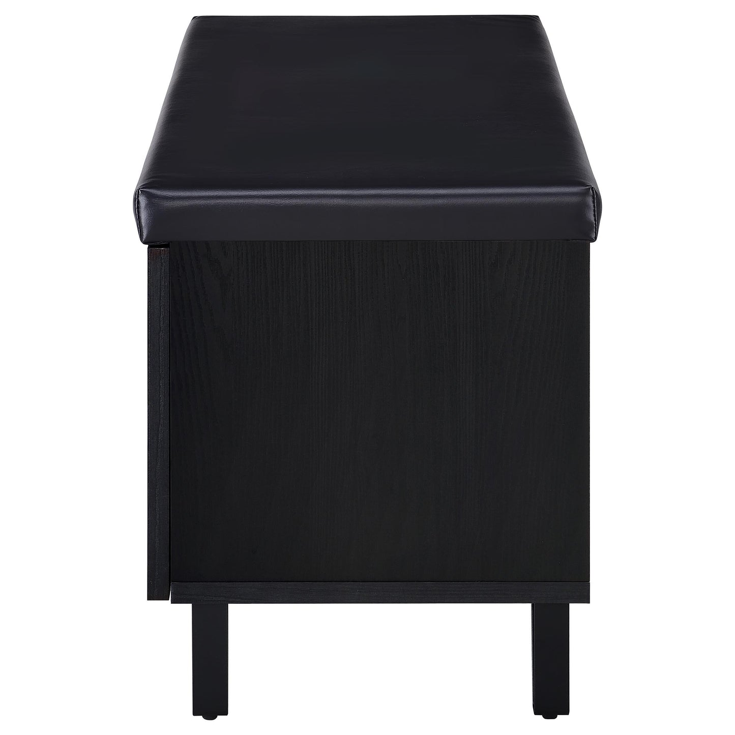  Coaster Furniture Brixton 915152 2-door Padded Entryway Shoe Storage Bench - Black IMAGE 5