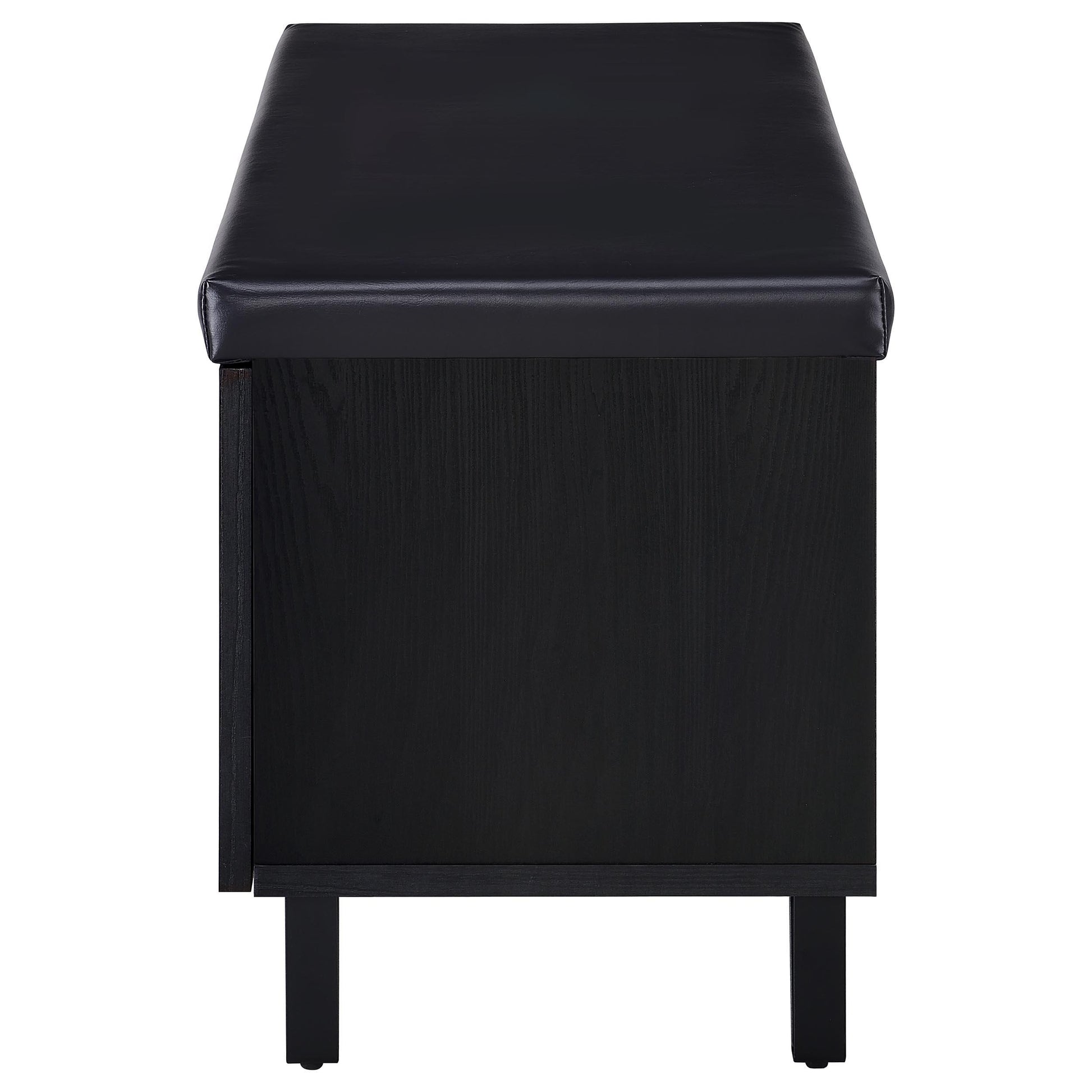 Coaster Furniture Brixton 915152 2-door Padded Entryway Shoe Storage Bench - Black IMAGE 5