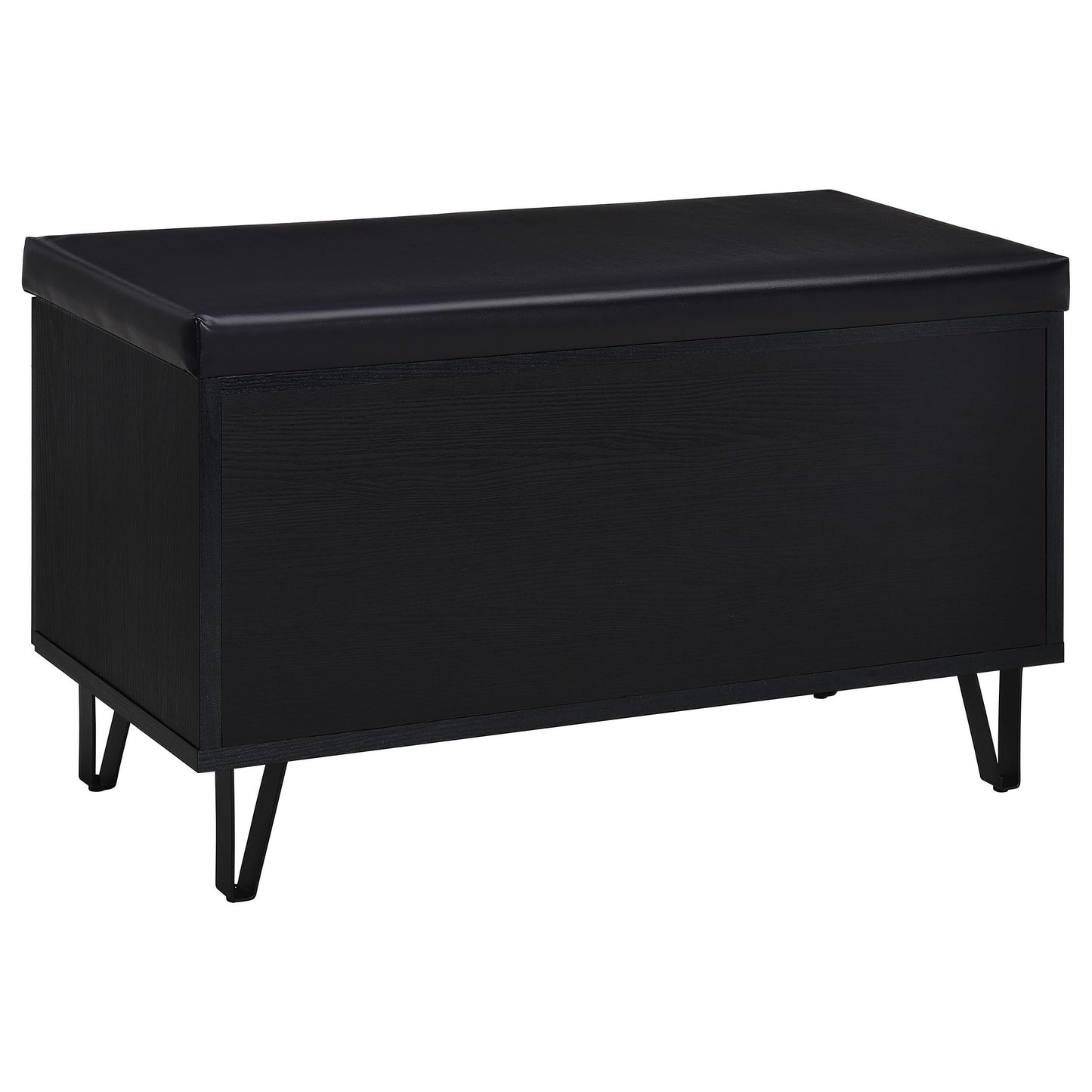  Coaster Furniture Brixton 915152 2-door Padded Entryway Shoe Storage Bench - Black IMAGE 6