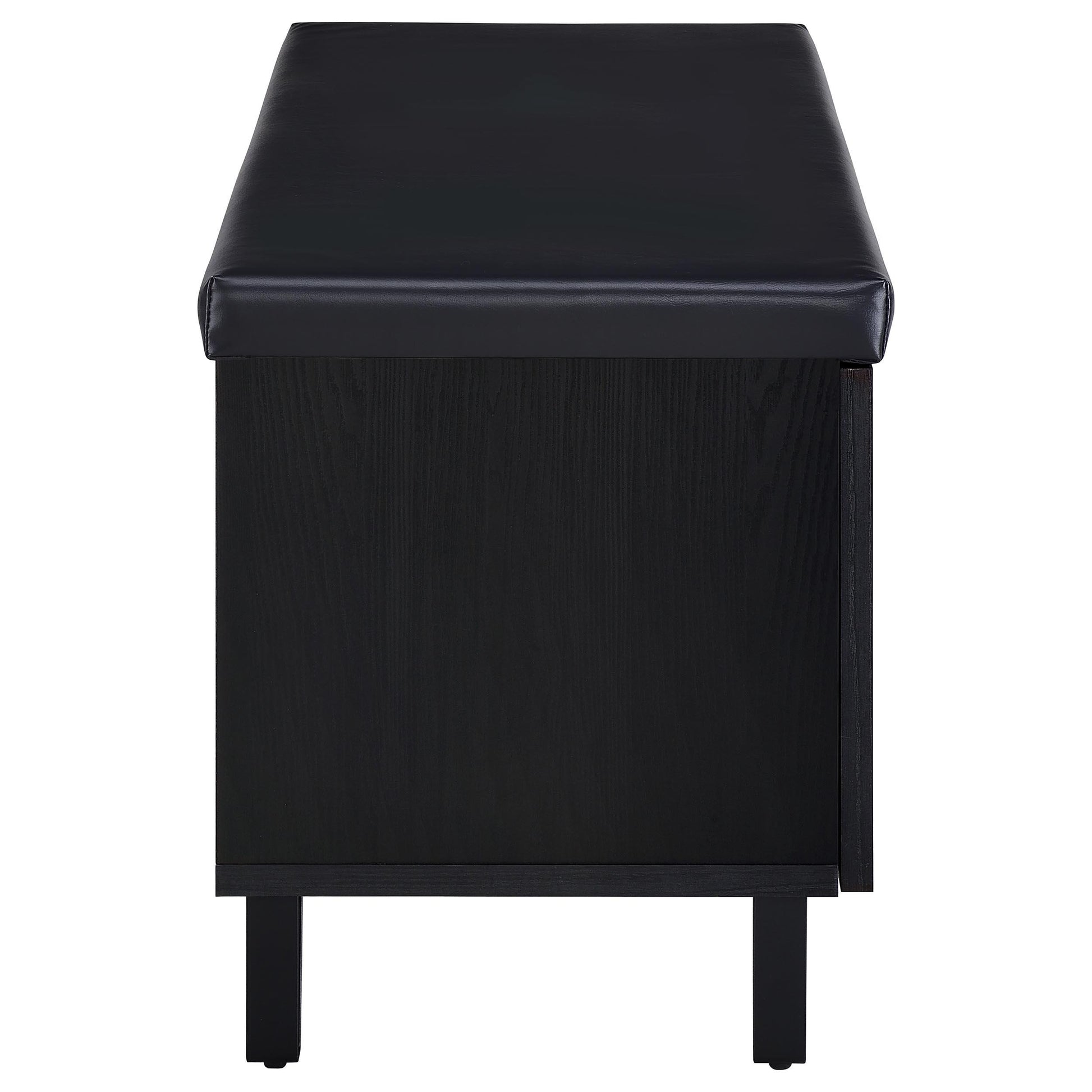  Coaster Furniture Brixton 915152 2-door Padded Entryway Shoe Storage Bench - Black IMAGE 9