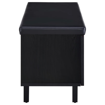  Coaster Furniture Brixton 915152 2-door Padded Entryway Shoe Storage Bench - Black IMAGE 9