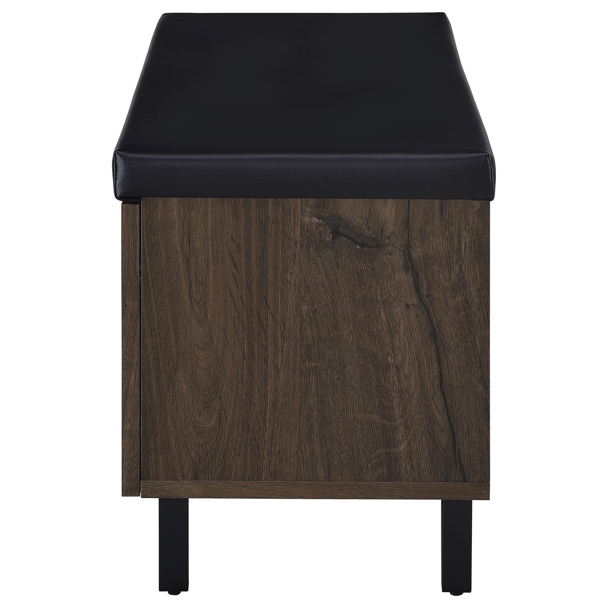  Coaster Furniture Brixton 915153 2-door Padded Entryway Shoe Storage Bench - Smoked Oak IMAGE 7