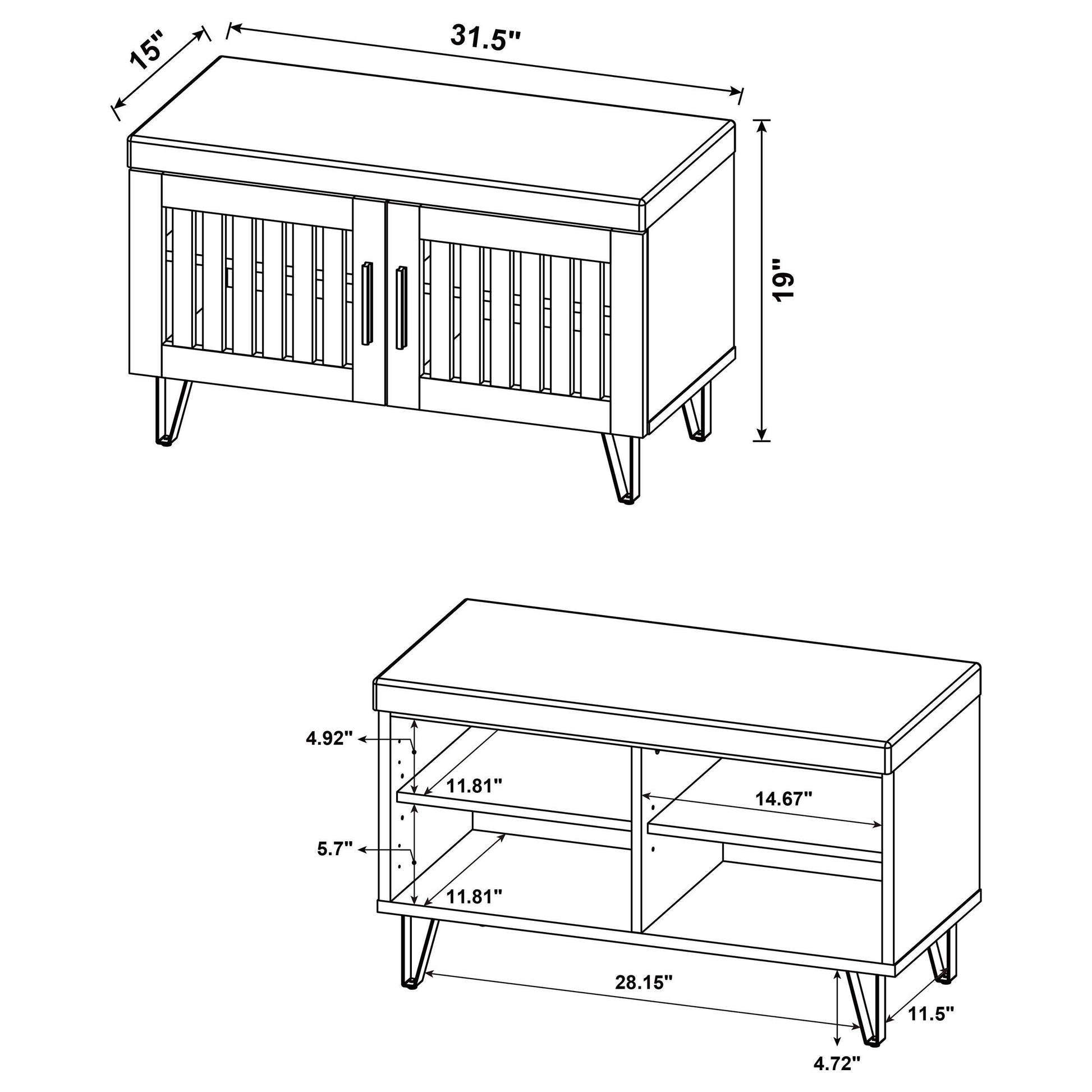 Coaster Furniture Brixton 915154 2-door Padded Entryway Shoe Storage Bench - White Oak IMAGE 11
