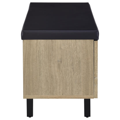  Coaster Furniture Brixton 915154 2-door Padded Entryway Shoe Storage Bench - White Oak IMAGE 6