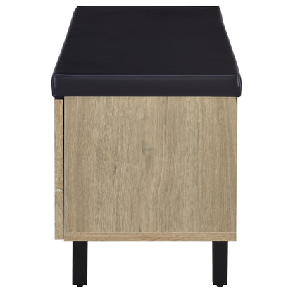  Coaster Furniture Brixton 915154 2-door Padded Entryway Shoe Storage Bench - White Oak IMAGE 7