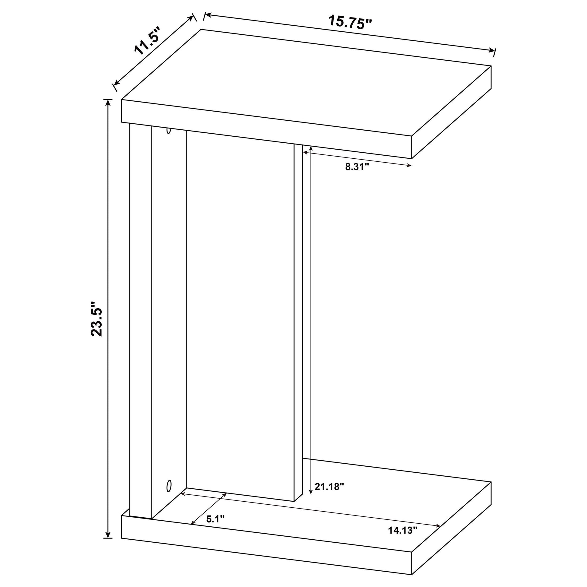 Coaster Furniture Clower 930275 Engineered Wood C-Shaped Sofa Side Table - Light Oak IMAGE 10