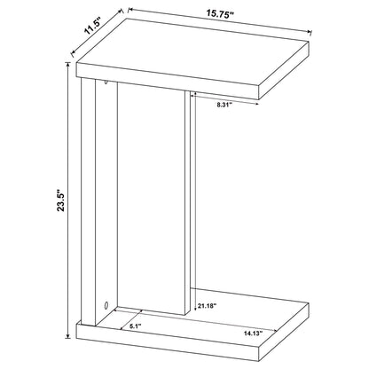  Coaster Furniture Clower 930275 Engineered Wood C-Shaped Sofa Side Table - Light Oak IMAGE 10