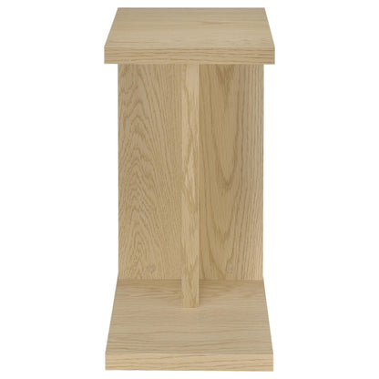  Coaster Furniture Clower 930275 Engineered Wood C-Shaped Sofa Side Table - Light Oak IMAGE 8