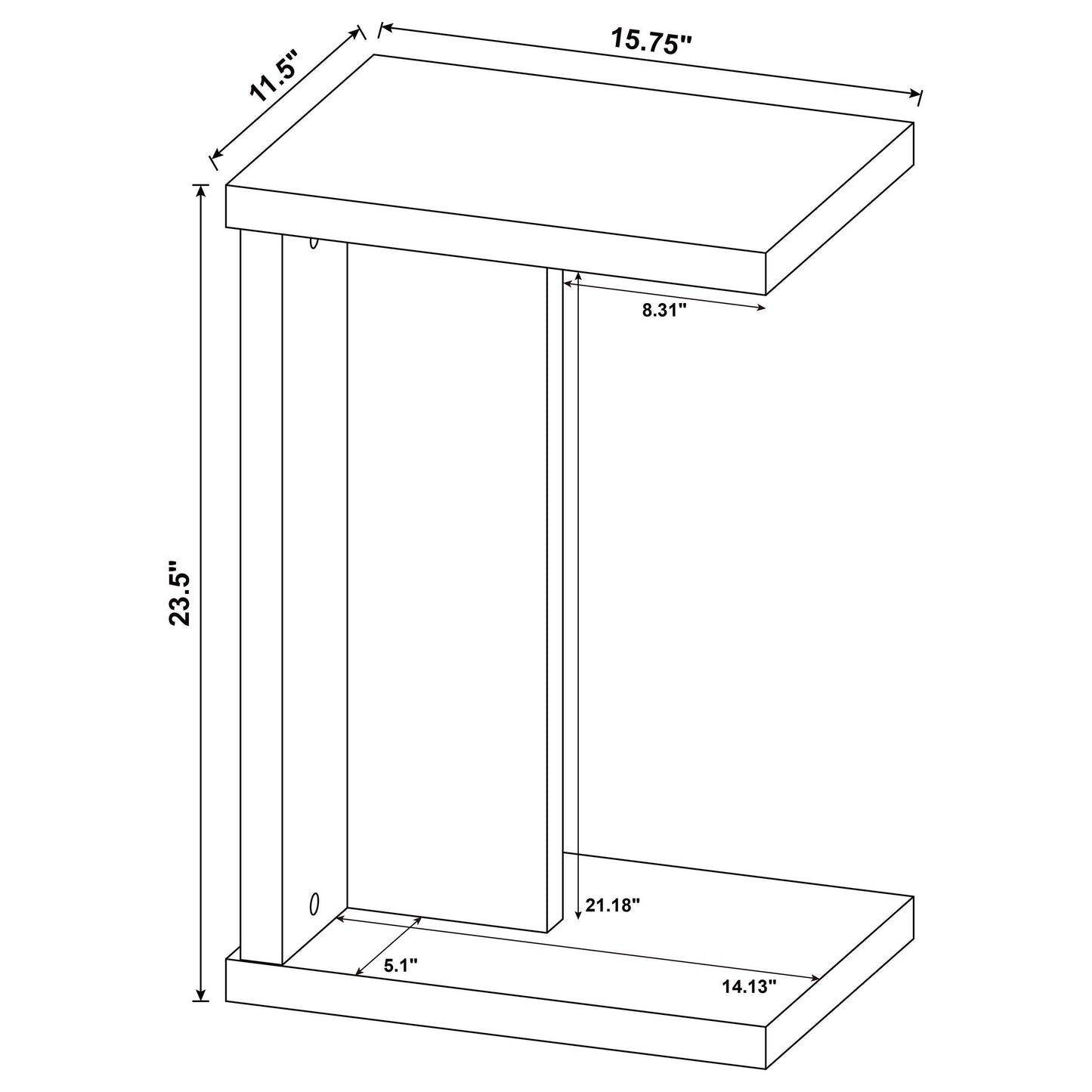  Coaster Furniture Clower 930277 Engineered Wood C-Shaped Sofa Side Table - Mango IMAGE 9