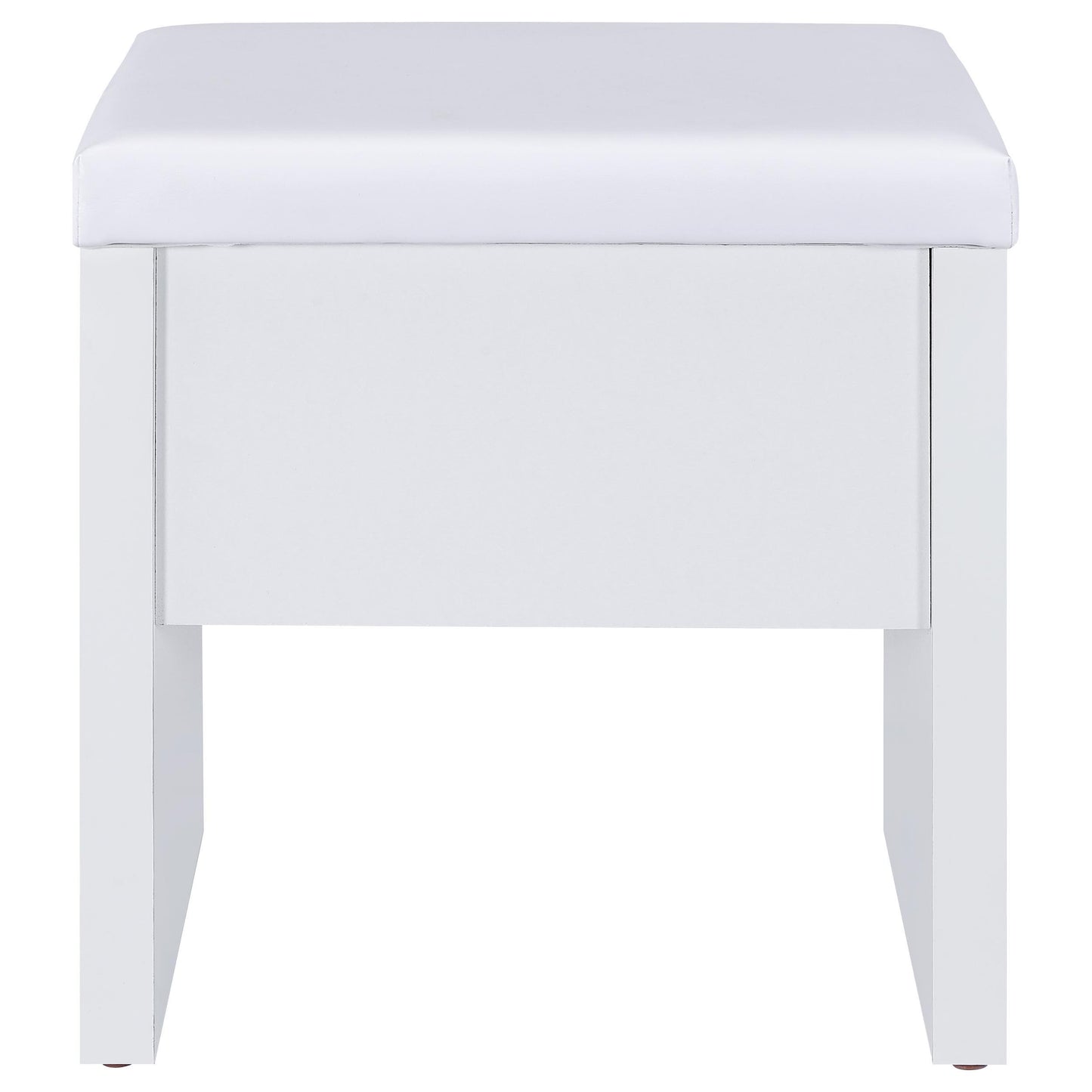  Coaster Furniture Bunbury 930280 Makeup Vanity Table Set Storage Mirror and Stool - White IMAGE 11