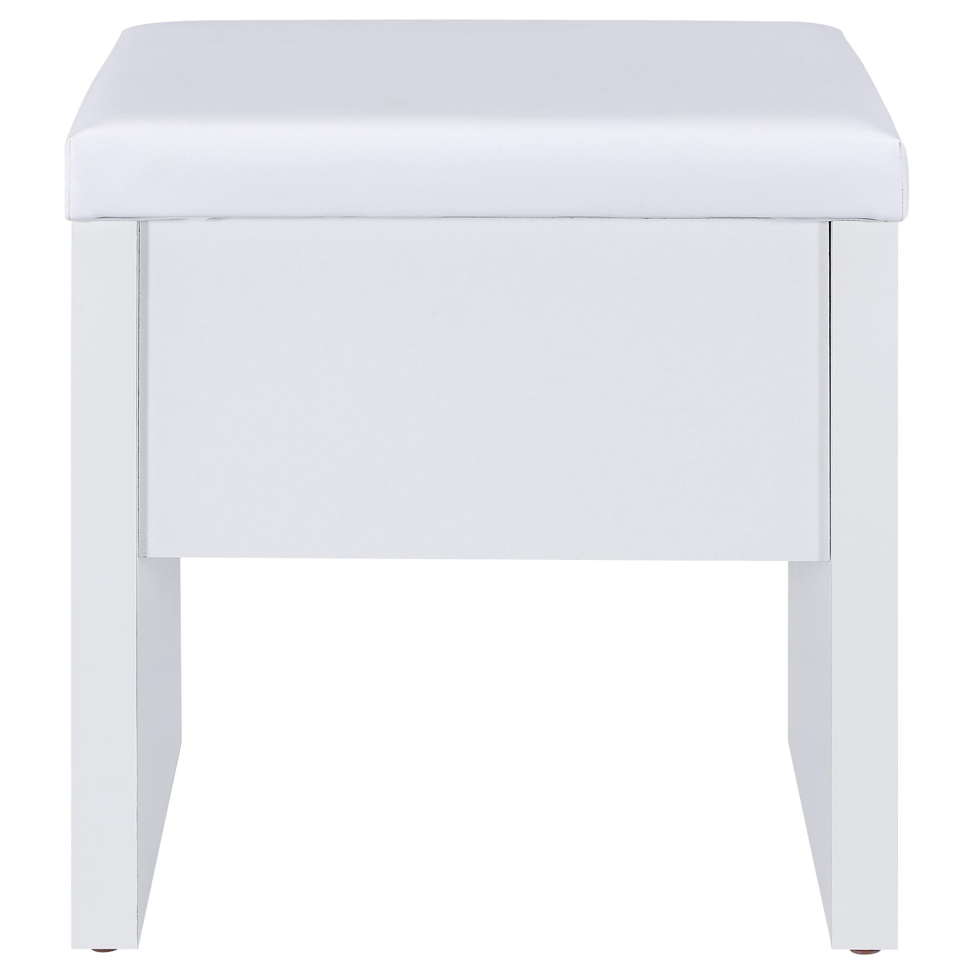  Coaster Furniture Bunbury 930280 Makeup Vanity Table Set Storage Mirror and Stool - White IMAGE 11