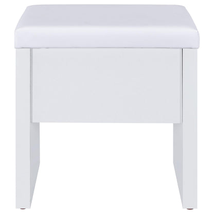  Coaster Furniture Bunbury 930280 Makeup Vanity Table Set Storage Mirror and Stool - White IMAGE 11