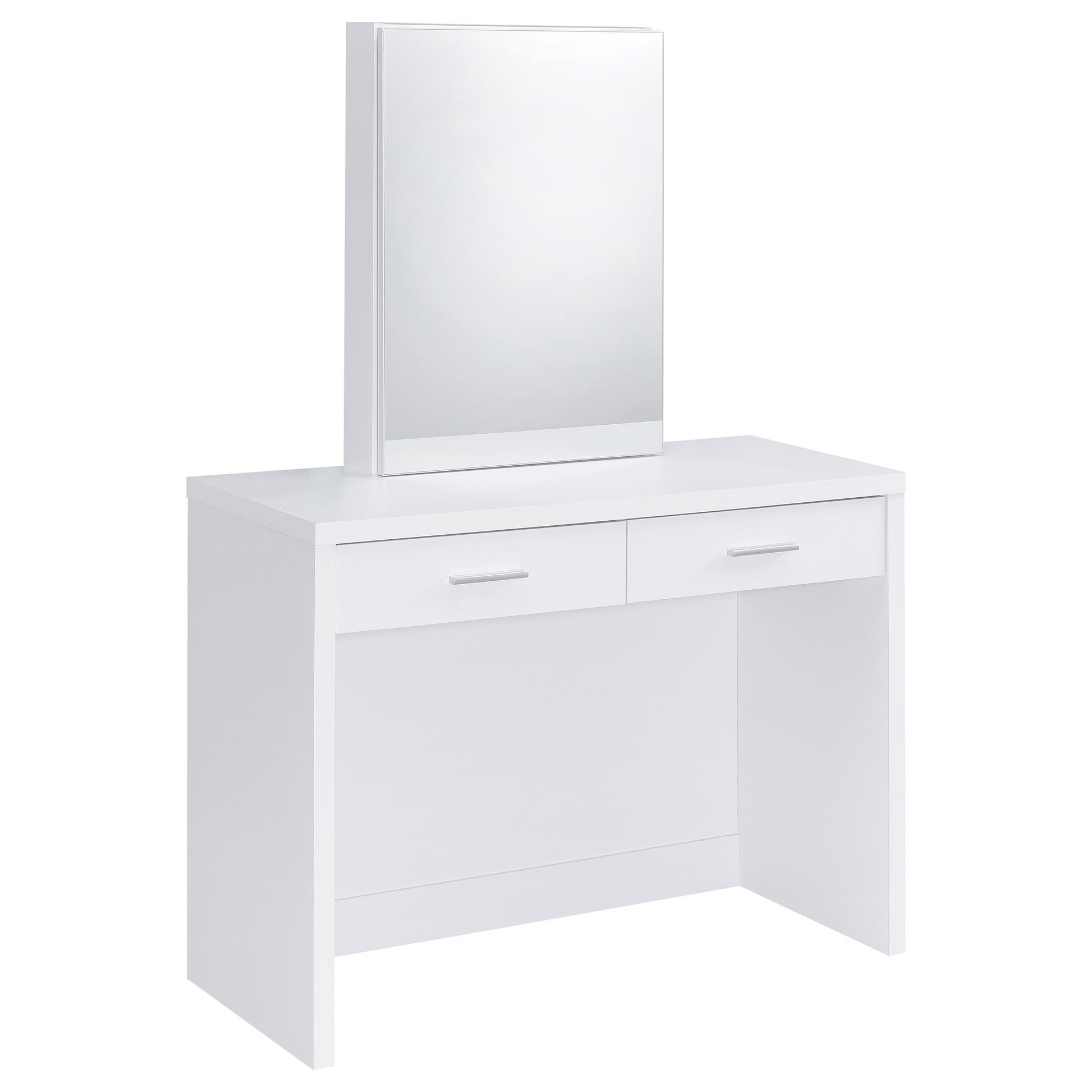  Coaster Furniture Bunbury 930280 Makeup Vanity Table Set Storage Mirror and Stool - White IMAGE 12