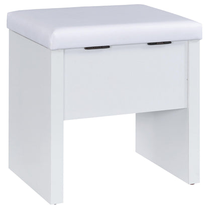  Coaster Furniture Bunbury 930280 Makeup Vanity Table Set Storage Mirror and Stool - White IMAGE 14