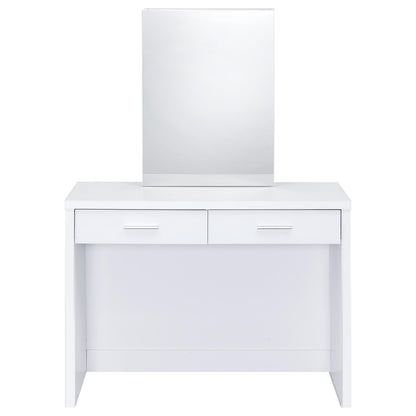 Coaster Furniture Bunbury 930280 Makeup Vanity Table Set Storage Mirror and Stool - White IMAGE 18