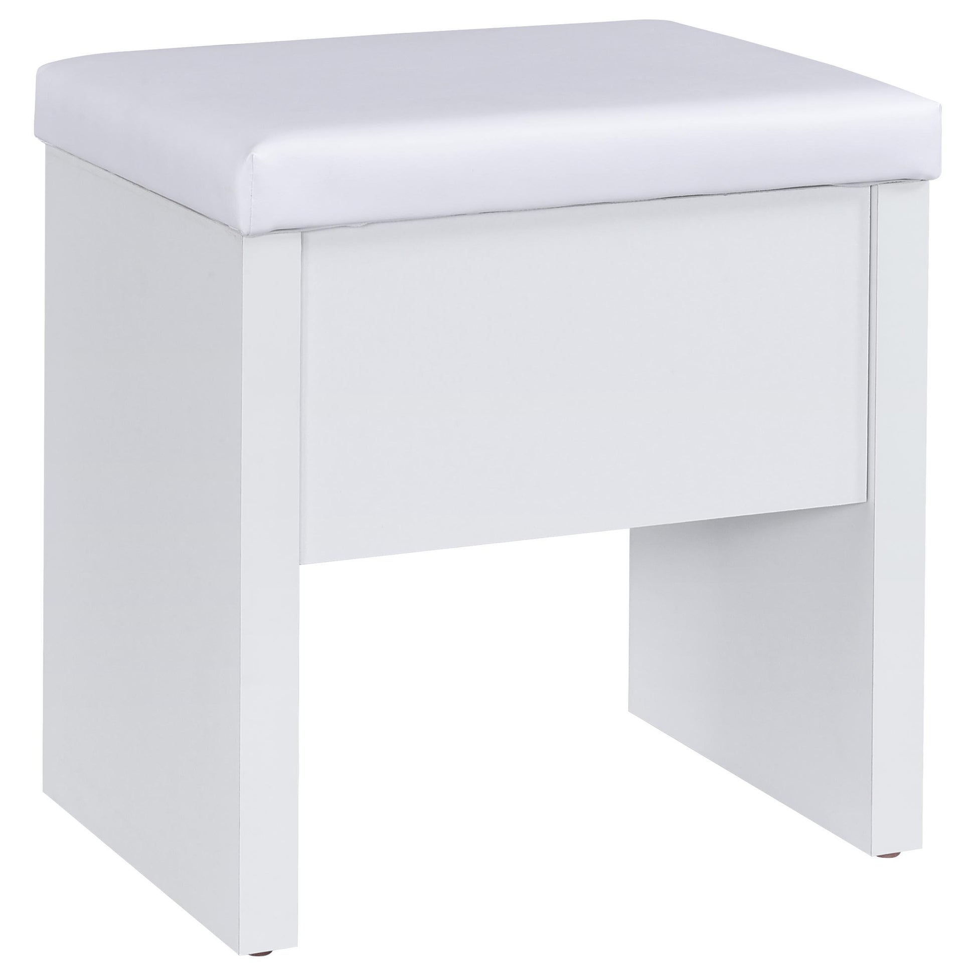  Coaster Furniture Bunbury 930280 Makeup Vanity Table Set Storage Mirror and Stool - White IMAGE 6