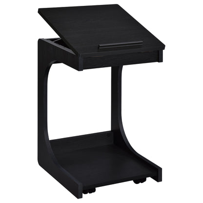  Coaster Furniture Ralston 930290 C-Shaped Lift-Top Sofa Side Table With Casters - Black IMAGE 10