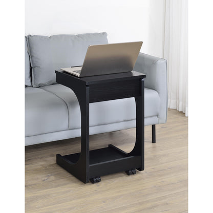  Coaster Furniture Ralston 930290 C-Shaped Lift-Top Sofa Side Table With Casters - Black IMAGE 5