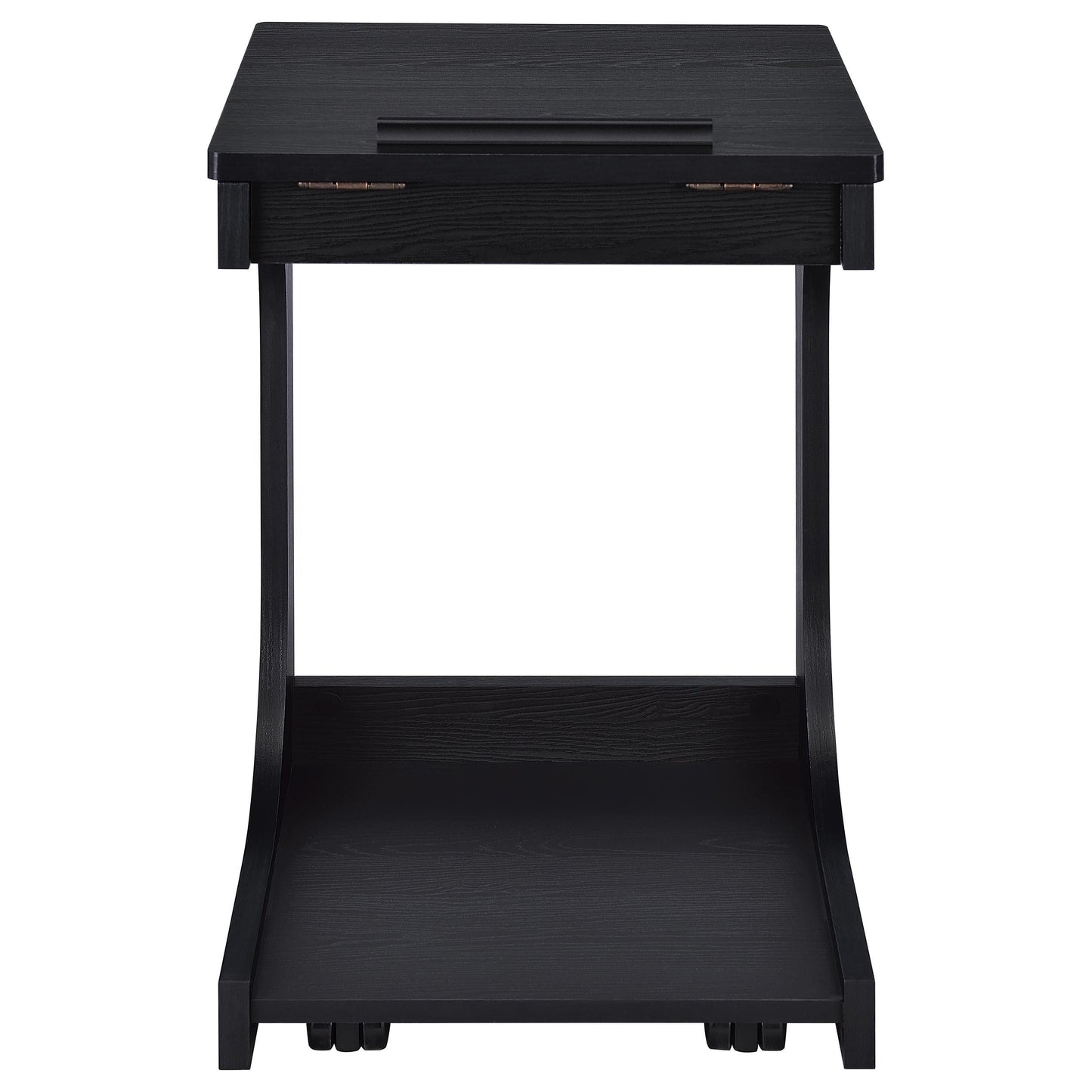 Coaster Furniture Ralston 930290 C-Shaped Lift-Top Sofa Side Table With Casters - Black IMAGE 7