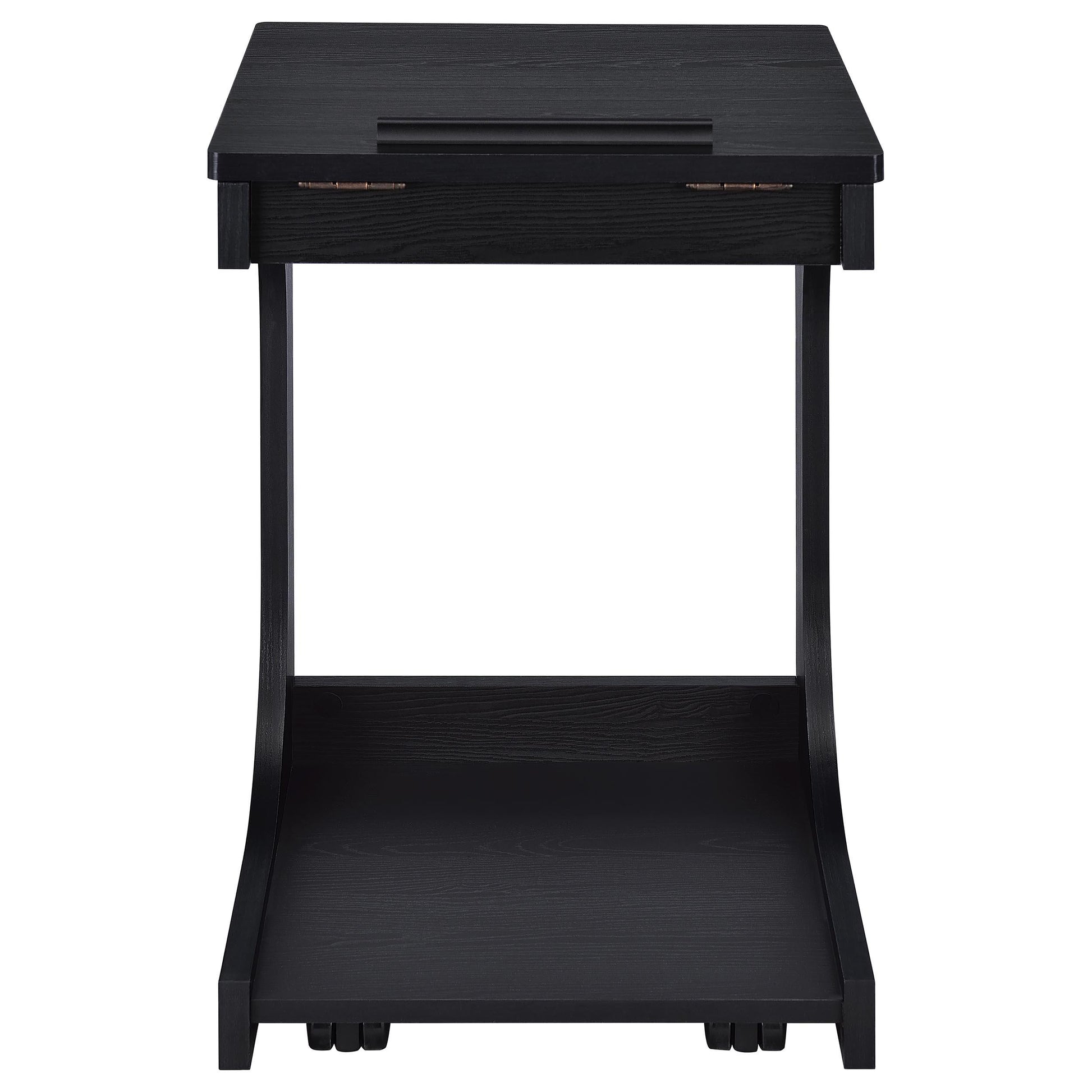  Coaster Furniture Ralston 930290 C-Shaped Lift-Top Sofa Side Table With Casters - Black IMAGE 7