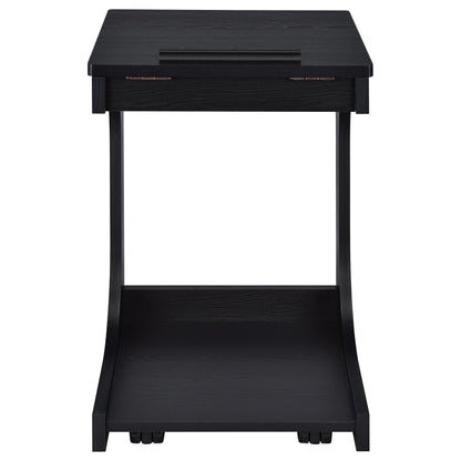  Coaster Furniture Ralston 930290 C-Shaped Lift-Top Sofa Side Table With Casters - Black IMAGE 7
